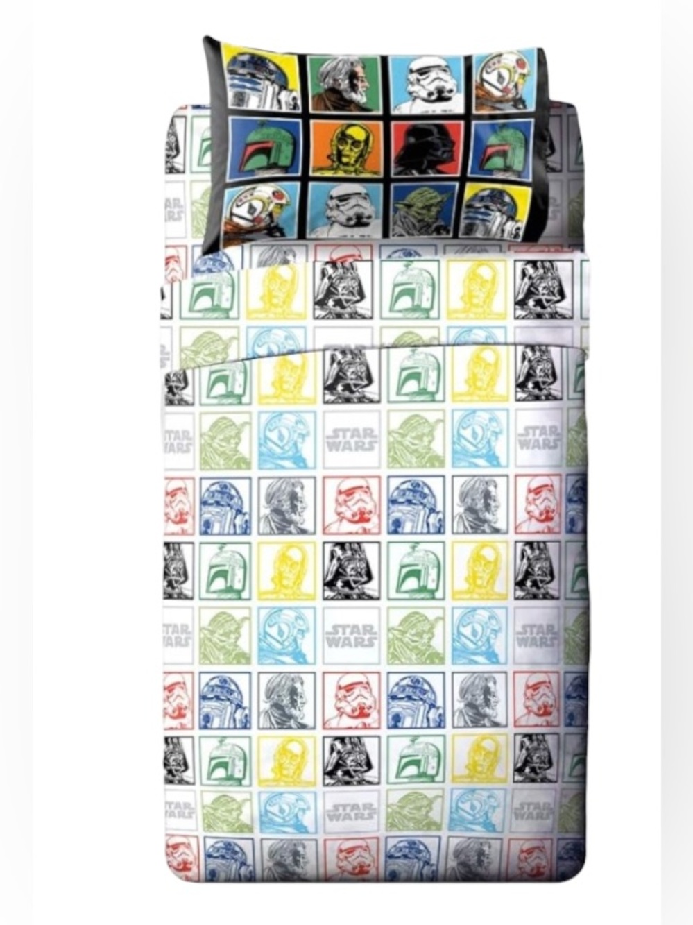 Vintage Star Wars twin bed fitted sheet with pillowcase